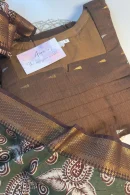 Butta brown raw silk with mangalagiri Duppata