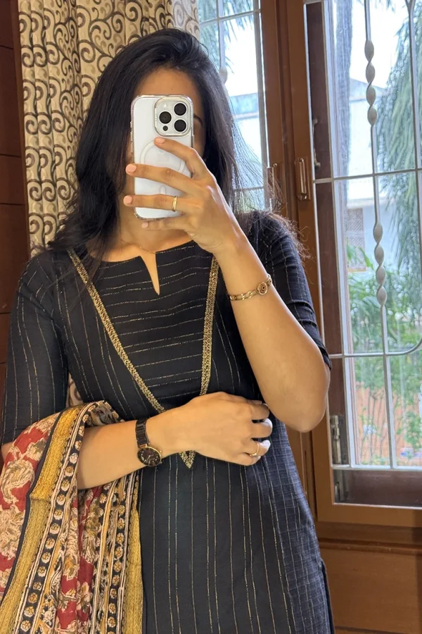 Silk Cotton Green with Duppata