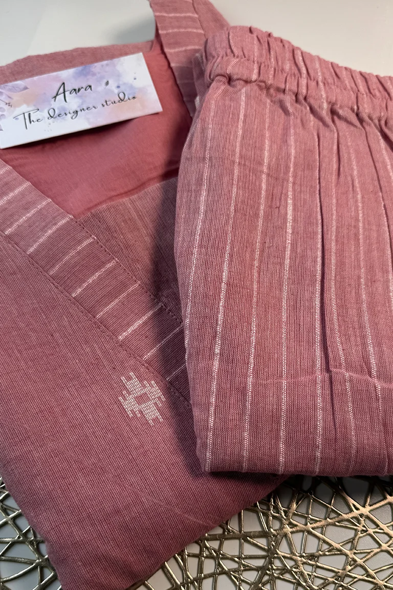 AD008 Pink Cotton CO-ORDS - Image 3