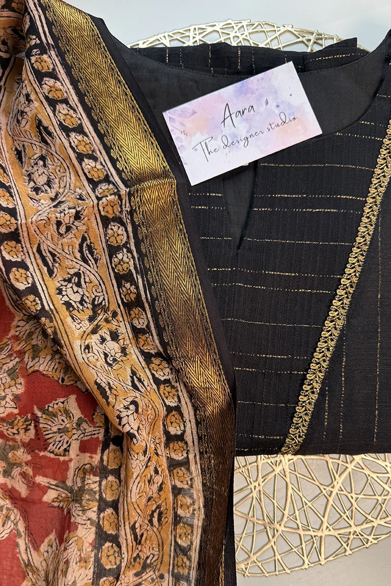 AD005 Silk Cotton with Duppata - Image 2