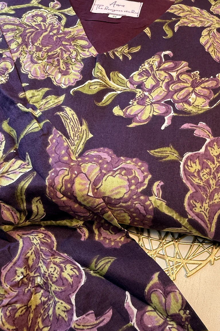 Anarkali Purple Kurti - Image 4