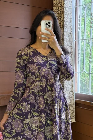 Anarkali Purple Kurti