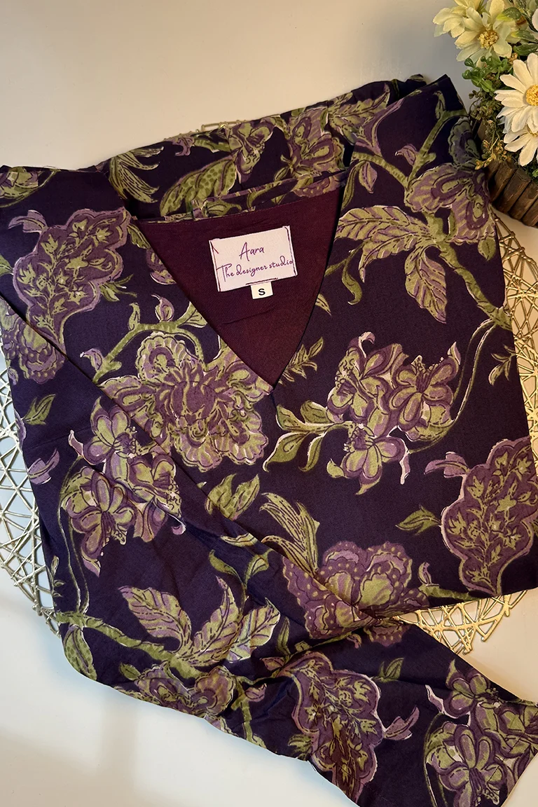 Anarkali Purple Kurti - Image 3