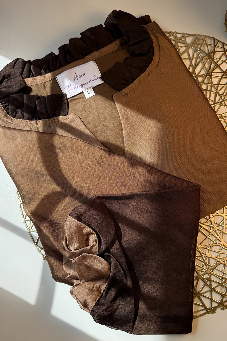 Georgette brown double shaded - Image 5