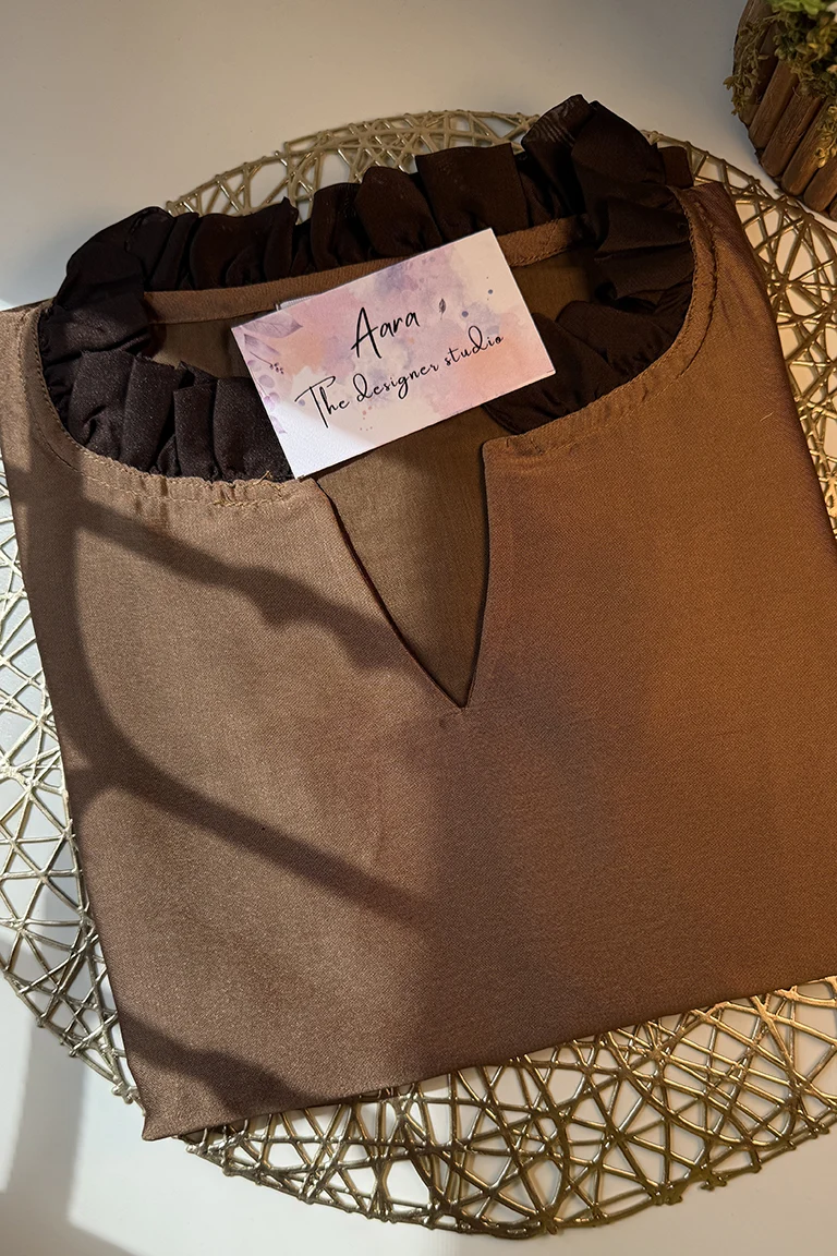 Georgette brown double shaded - Image 4