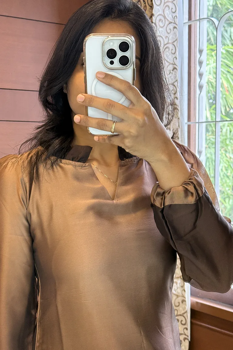 Georgette brown double shaded - Image 3