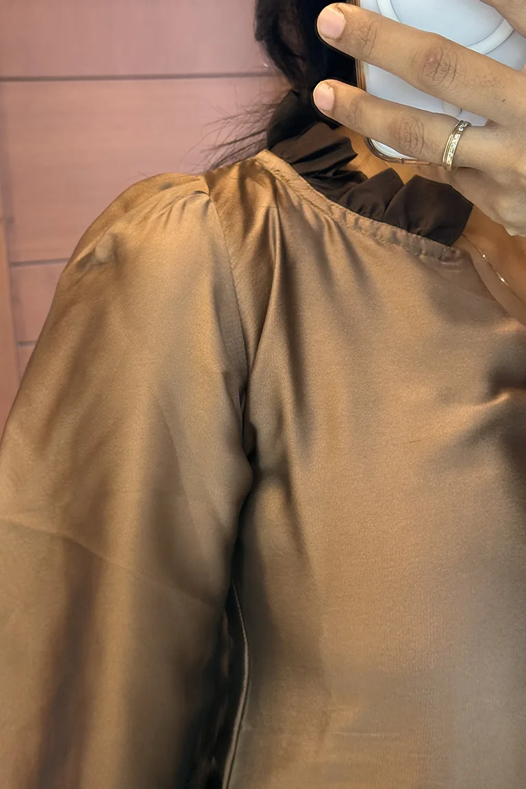 Georgette brown double shaded - Image 2