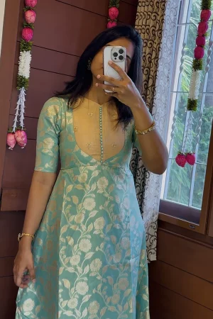 Blue Banarash Anarkali Copy