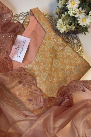 Orange shaded banaras A line with duppata