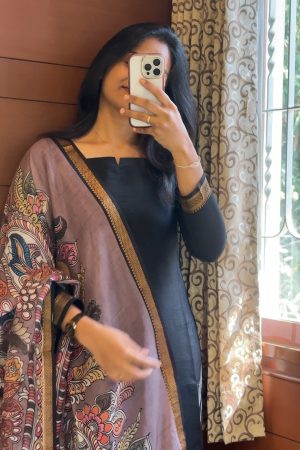 Chennuri silk Nijam border top & Duppata( 2 piece set) NA