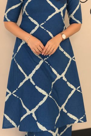 Aara017 Blue Cotton CO-ORD SET